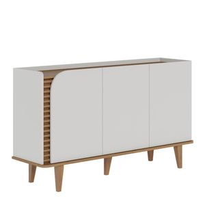 Buffet Aparador Jurerê 3 Portas Off White Matte Freijó - Colibri Off White Matte Freijó