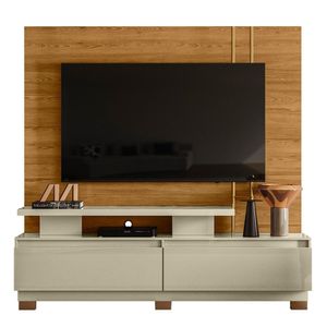 Estante Home Theater New Apolo Cumaru Opala Para Tv Até 75 Com Pés - Madetec Cumaru Opala