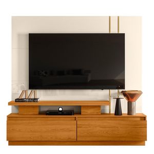 Estante Home Theater New Apolo Cinamomo Off White Para Tv Até 75 - Madetec Cinamomo Off White