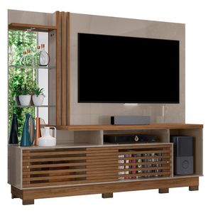 Estante Home Theater Frizz Plus Fendi Naturale Para Tv Até 60 Com Pés - Madetec Fendi Naturale