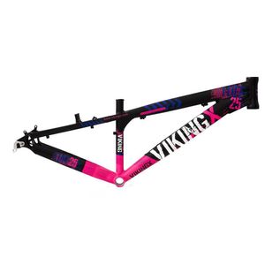 Quadro Aluminio Dirt Jump Tuff25 Aro 26 Preto Rosa Viking X