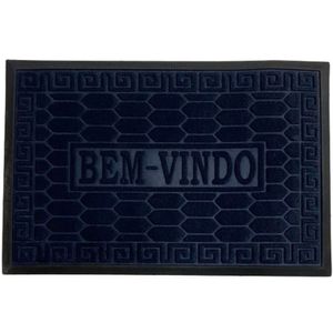 Tapete De Porta Emborrachado 40x60cm Azul Marinho