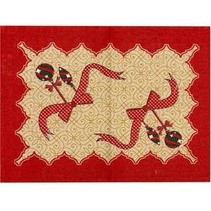 Lugar Americano Linhão Natalino 30x40cm Bolas Laços