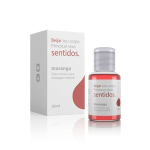 Óleo Para Massagem Beijável Função Hot Sentidos 30ml Morango