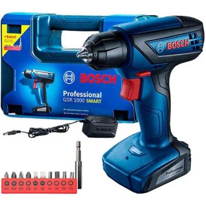 Parafusadeira Furadeira A Bateria Bosch Gsr 1000 Smart 12v Com Maleta