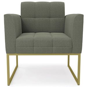 Poltrona Para Sala Base Industrial Dourado Ana Bouclé Menta - Ibiza