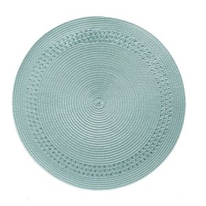 Kit 8 Lugar Americano Sousplat Poliester Verde Royal 38cm