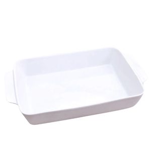 Travessa Retangular Em Cerâmica 25l 74x212x375cm évora Branca