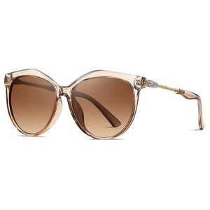 Óculos De Sol Para Mulheres Polarizados Cat Eye Gradiente Marrom