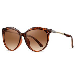 Óculos De Sol Para Mulheres Polarizados Cat Eye Gradiente Leopardo Marrom