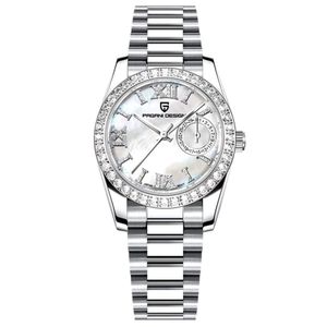 Relógio Feminino Mostrador Em Numero Romanos Com Strass Movimento De Quartzo Branco