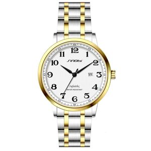 Relógio De Pulso De Quartzo Masculino Casual Em Aço Inoxidavel Impermeavel Dourado