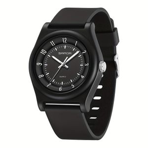 Relógio De Quartzo Elegante Sanda Ultrafino, Display Analógico Preto Completo