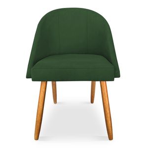 Kit 06 Cadeiras Jantar Bela Suede Verde Pés Palito Castanho - Pallazio