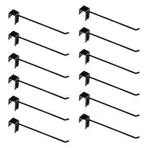 Kit 12 Ganchos 30cm Simples Pretos New Plus Para Organização De Gôndolas E Prateleiras Sa Gondolas