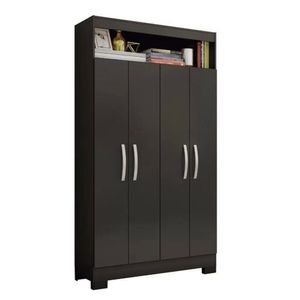 Armário Multiuso 4 Portas E Nicho Nt4040 Com Pés Notável Preto Tx