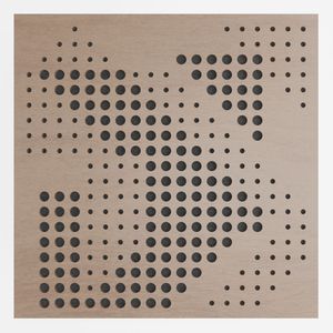 Painel Acústico Absorvedor Decorativo Skal01 60x60cm Maestra Nogal Cor Interna Da Lã Preto