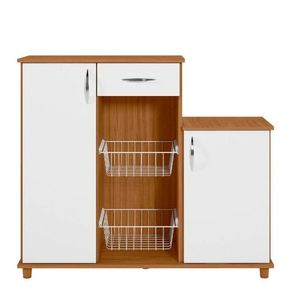 Fruteira Diva New Com 2 Portas E 1 Gaveta Notável Freijó Trend- Branco New