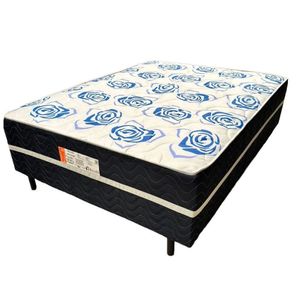 Unibox Romance Casal Com Molas Bonnel 138x188x44cm Topázio Azul