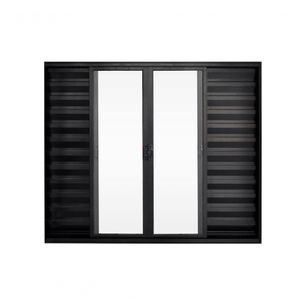Veneziana 6 Folhas De Correr S/grade 1.00 X 2.00 Alumínio Preto Linha Modular - Hale