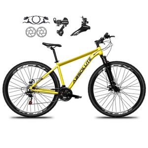 Bicicleta Aro 29 Absolute Nero 5 21v Alumínio Câmbios Shimano Freio Disco Hidráulico Garfo Suspensão - Amarelo Tam.17