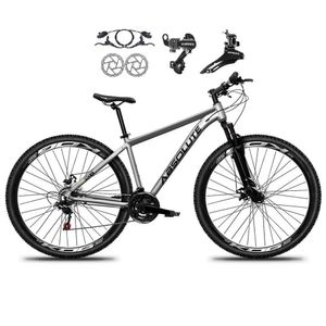 Bicicleta Aro 29 Absolute Nero 5 21v Alumínio Câmbios Shimano Freio Disco Hidráulico Garfo Suspensão - Cinza Tam.15