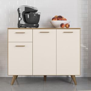 Balcão Cozinha Olinda Com Tampo E 3 Portas E 1 Gaveta Freijo Uv/off Acetinado Freijo