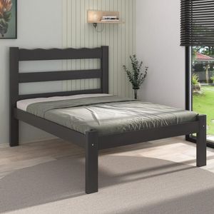 Cama De Casal Madeira Maciça Para Colchão 128-138x188cm Multimóveis Preto