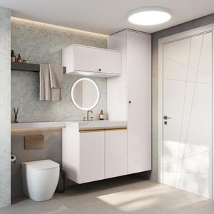 Conjunto Para Banheiro Kappesberg Celeste 3 Peças Branco 130cm