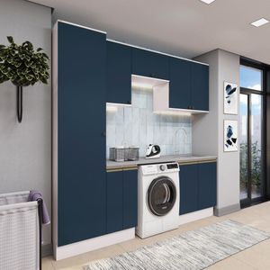 Lavanderia Modulada Kappesberg Celeste 7 Peças Branco/azul 230cm