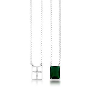 Escapulário Moderno De Prata 925 Com Zircônias ? Moda E Devoção Em Harmonia - 70cm