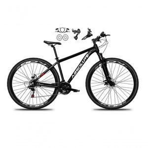 Bicicleta Aro 29 Absolute Nero 5 21v Alumínio Câmbios Shimano Freio Disco Hidráulico Garfo Suspensão - Preto Tam.17