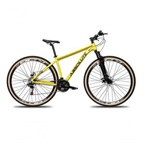 Bicicleta Aro 29 Absolute Nero 5 24v Freio A Disco Suspensão Mountain Bike Alumínio Pneu Faixa - Amarelo Tam.19