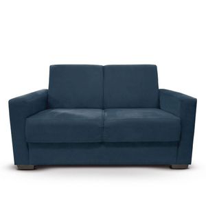 Sofá Estofado 2 Lugares Sala Estar Recepção Bruna Suede azul Marinho