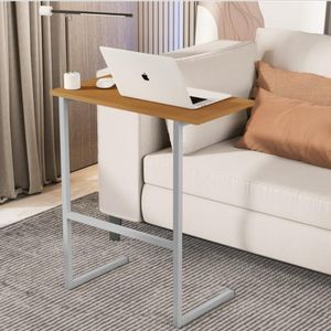 Mesa De Notebook Com Pés De Ferro Viena Nature Cinza