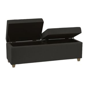 Recamier Bau Madri 1,20m Corino Preto - Inova Decorações