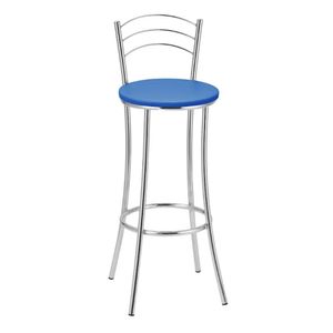 Banqueta Alta Cromada Bc26/a A101 Treparoni Azul