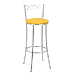 Banqueta Alta Cromada Bc51/a A101 Treparoni Amarelo