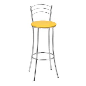 Banqueta Alta Cromada Bc26/a A101 Treparoni Amarelo