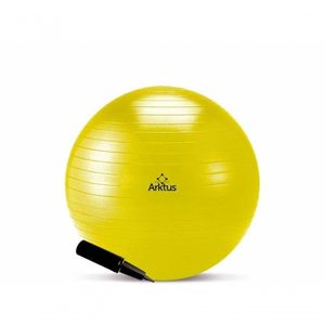Bola Suíça Para Pilates Com Bomba De Ar Anti-burst - Arktus Amarelo - 45cm