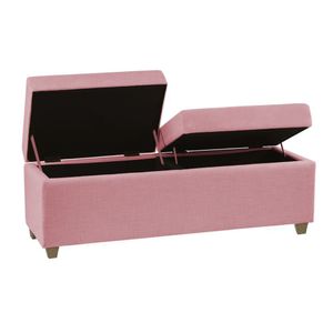 Recamier Bau Paris 1,40m Corino Rosa Bebe - Clique Decorações