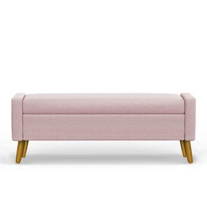 Recamier Bau Londres 1,20m Suede Rosa Bebe - Clique Decor