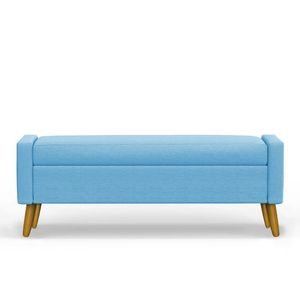 Recamier Bau Londres 1,40m Suede Azul Turquesa - Clique Decor