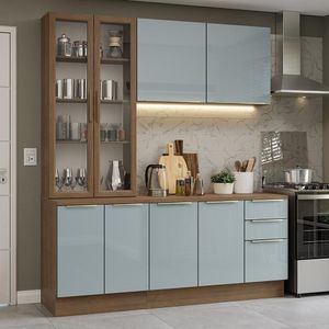 Armário De Cozinha Completa 190cm Lux Madesa Rustic Cinza