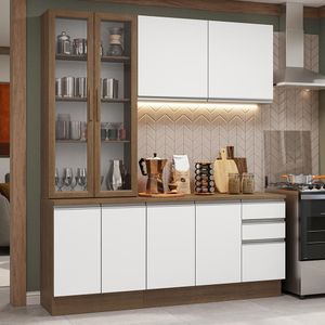 Armário De Cozinha Completa 190cm Glamy Madesa Rustic Branco