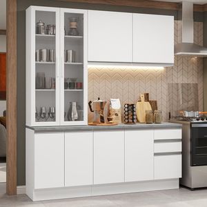 Armário De Cozinha Completa 190cm Branco Glamy Madesa