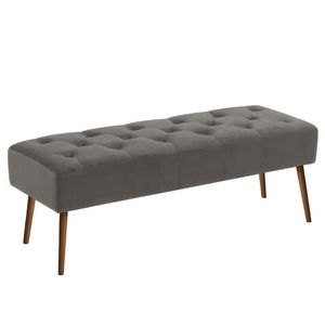 Banco Estofado Rubi 1,60m Suede Cinza - Clique Decorações