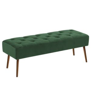 Banco Estofado Rubi 1,60m Veludo Verde - Clique Decorações