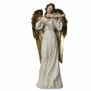 Anjo Decorativo Violinista Musico Resina Enfeite Natal 38cm
