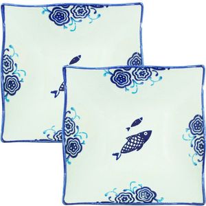 Kit 6 Tigela Sobremesa Bowl Praia Peixe Oceano Náutico 14cm